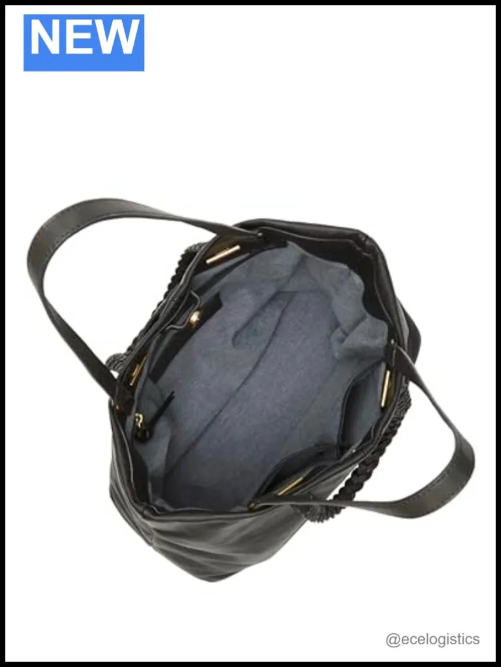 Leather Tote Handbag with Magnet Closure, Shoulder Bag